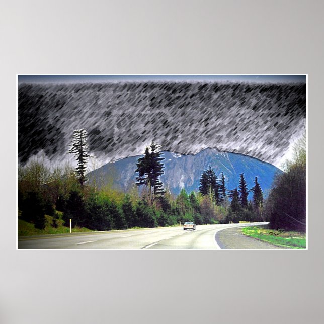 Seattle Rain Print Poster (Vorne)
