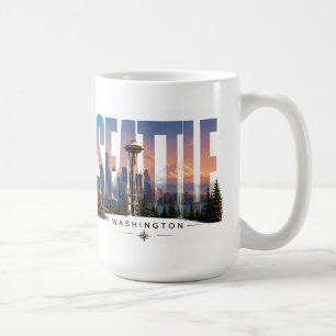 ☕ Seattle-Reise Skyline Bergansichten ☕ Kaffeetasse