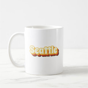 Seattle Retro Vintage Text Kaffeetasse