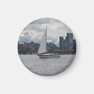 Seattle Sailboat City Magnet