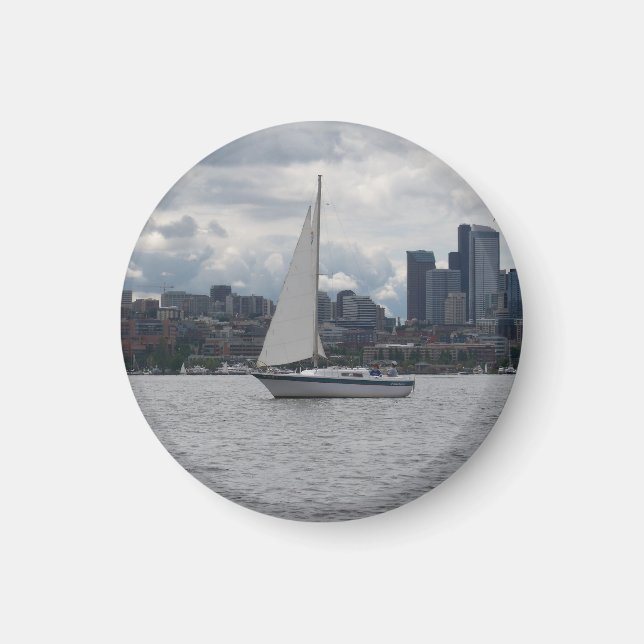 Seattle Sailboat City Magnet (Vorne)