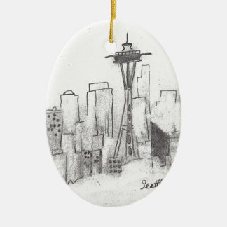 Seattle-Skizze Keramik Ornament
