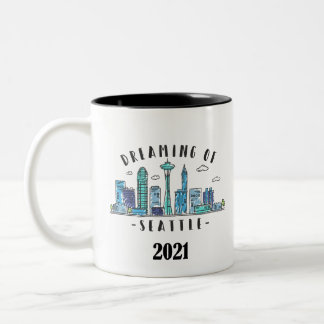 Seattle Skyline 2021 Zweifarbige Tasse