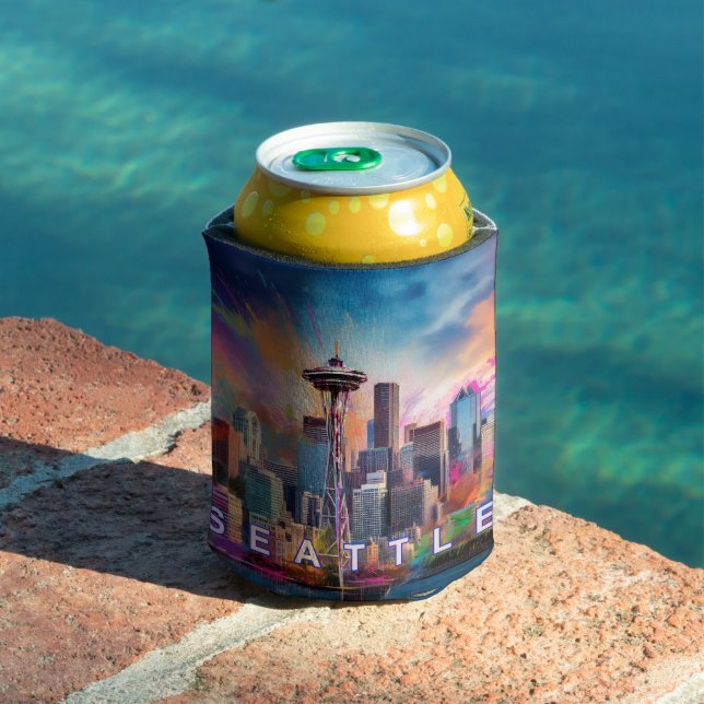 Seattle Skyline Abstrakt Art Dosenkühler (In Situ Pool)