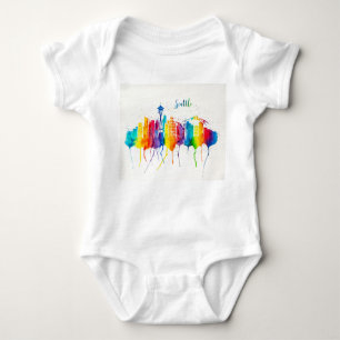 Seattle Skyline Baby Jersey Body Anzug onsey Baby Strampler