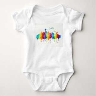 Seattle Skyline Baby Jersey Body Anzug onsey Strampler