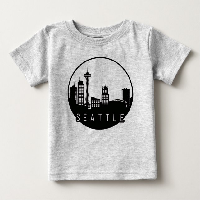 Seattle Skyline Baby T-shirt (Vorderseite)