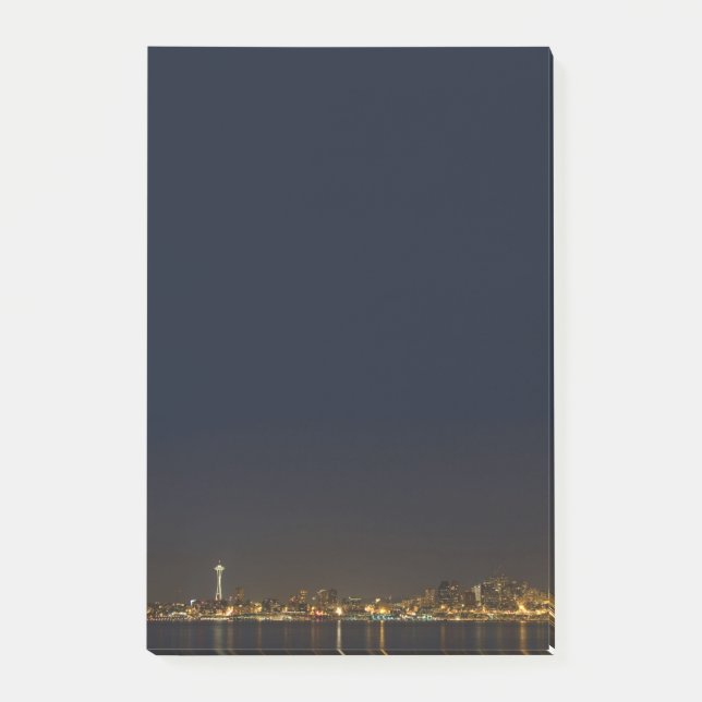 Seattle Skyline in der Nacht Post-it Klebezettel (Vorderseite)