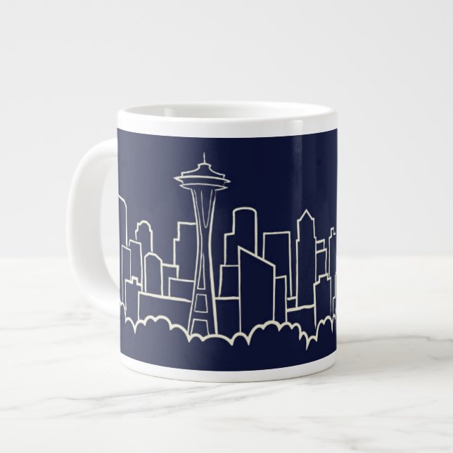 Seattle Skyline Jumbo-Tasse (Vorderseite Links)