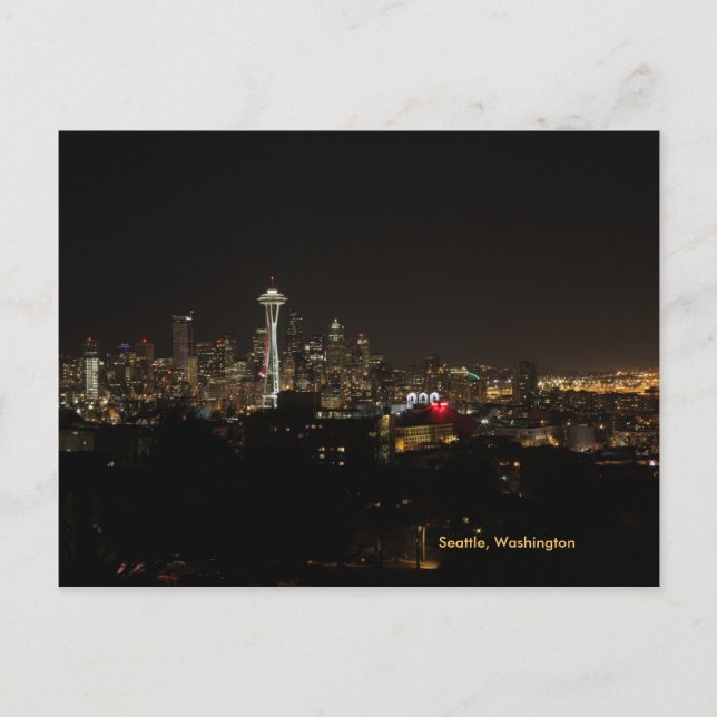 Seattle Skyline Postcard Postkarte (Vorderseite)