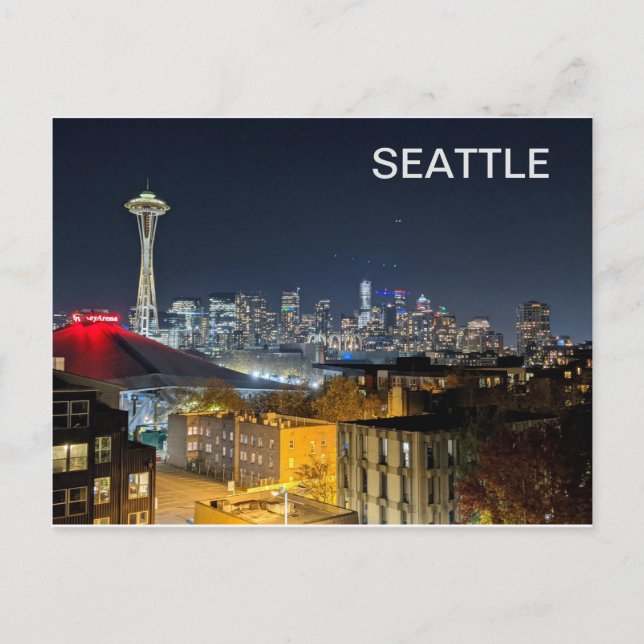 Seattle Skyline Postkarte (Vorderseite)