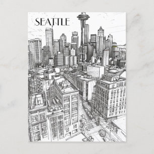 Seattle Skyline Postkarte