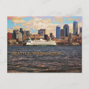 Seattle Skyline Postkarte