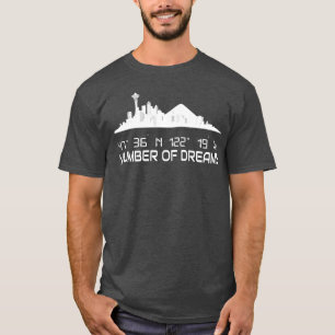 Seattle Skyline Silhouette GPS koordiniert Stadt T-Shirt