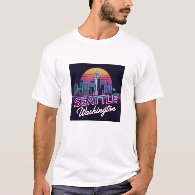 Seattle Skyline Souvenir T-Shirt (Vorderseite)