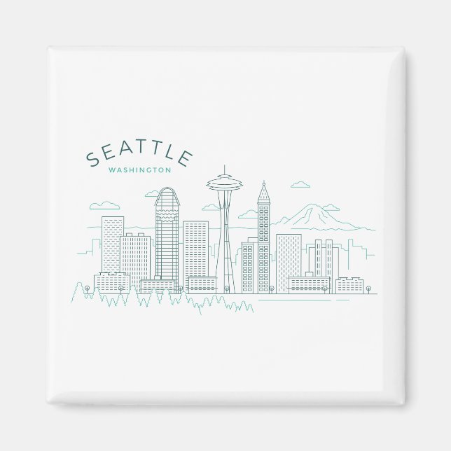 Seattle Skyline Stroke Magnet (Vorne)
