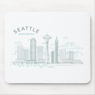 Seattle Skyline Stroke Mousepad