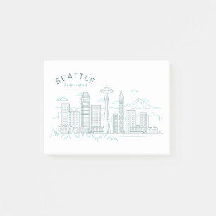 Seattle Skyline Stroke Post-it Klebezettel