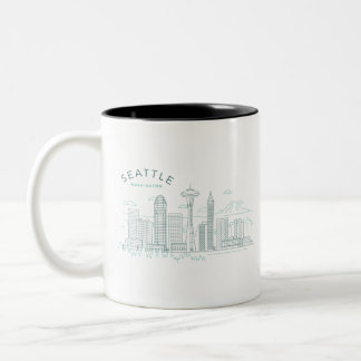 Seattle Skyline Stroke Zweifarbige Tasse