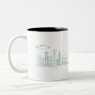 Seattle Skyline Stroke Zweifarbige Tasse