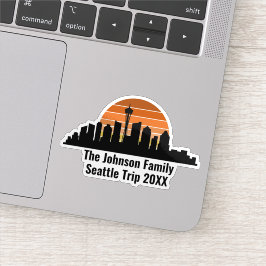 Seattle Skyline Sunset Custom Family Trip Notebook Aufkleber