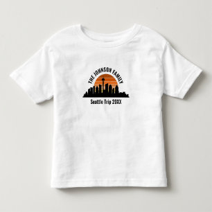Seattle Skyline Sunset Custom Vacation Kleinkind T-shirt
