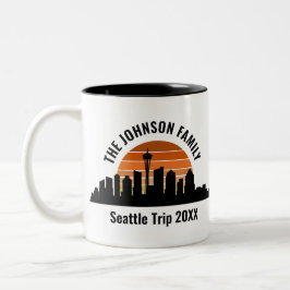 Seattle Skyline Sunset Custom Vacation Souvenir Zweifarbige Tasse