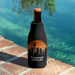 Seattle Skyline Sunset Personalisiert Trip Keepake Flaschenkühler