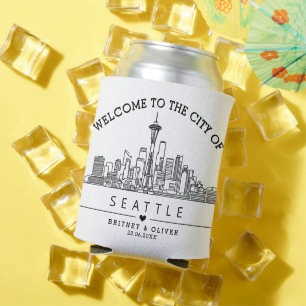Seattle Skyline Tote Bag - Custom Wedding City Gif Dosenkühler