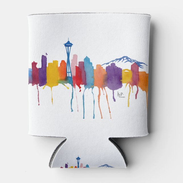 Seattle Skyline w Logo Dosenkühler (Vorderseite)