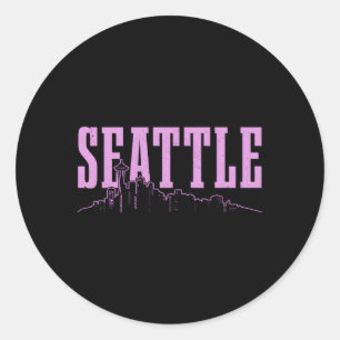 Seattle Skyline Washington Seattle Runder Aufkleber
