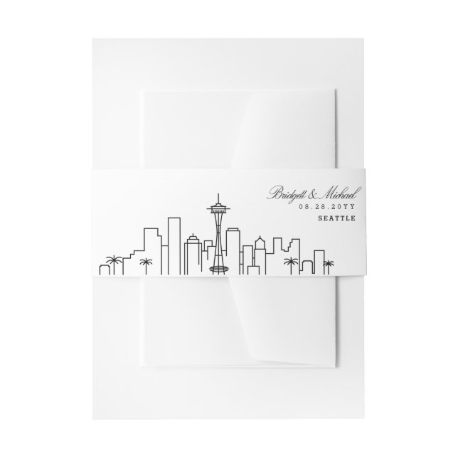 Seattle Skyline Wedding | Einladungsbanderole (Vorderseite Beispiel)