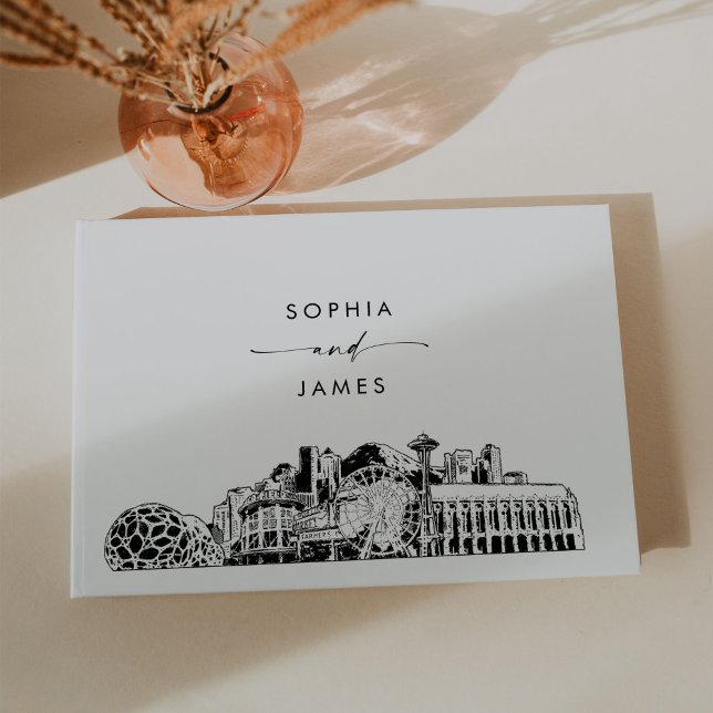 Seattle Skyline Wedding Guest Book Gästebuch (Von Creator hochgeladen)