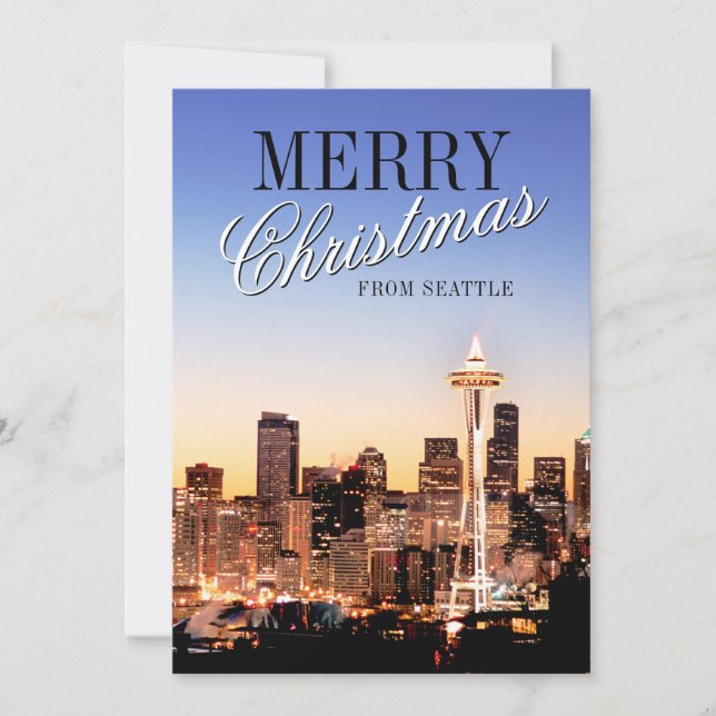 Seattle Skyline zu Weihnachten (Vorderseite)
