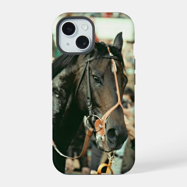 Seattle Slew Thoroughbred 1978 iPhone 15 Hülle (Rückseite)