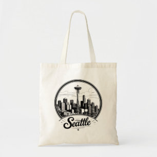 Seattle Stadt-Silhouette Tragetasche
