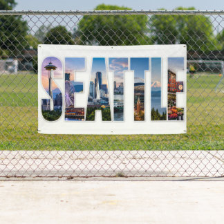 Seattle Stadt Skyline Ikonische Seattle Wahrzeiche Banner