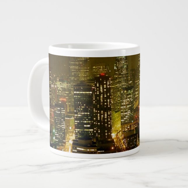 Seattle-Stadtansicht Jumbo-Tasse (Vorderseite Links)