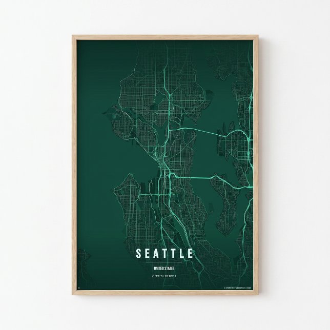 Seattle Stadtplan Druck Washington Stadt Wandkunst Poster (Von Creator hochgeladen)