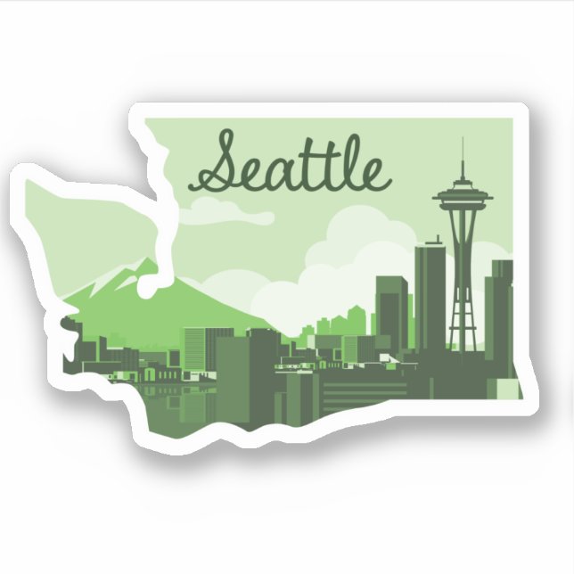 Seattle Sticker Green (Vorderseite)