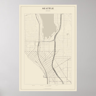 Seattle-Straßenkarte Poster