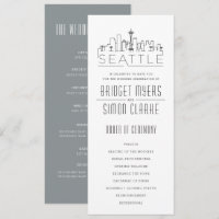 Seattle Stylized Skyline | Hochzeitsprogramm