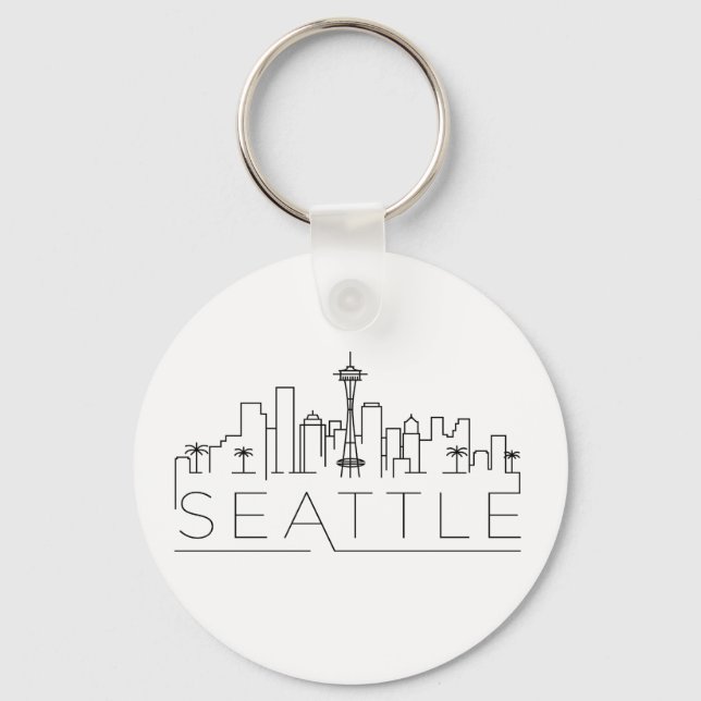 Seattle Stylized Skyline Schlüsselanhänger (Vorderseite)