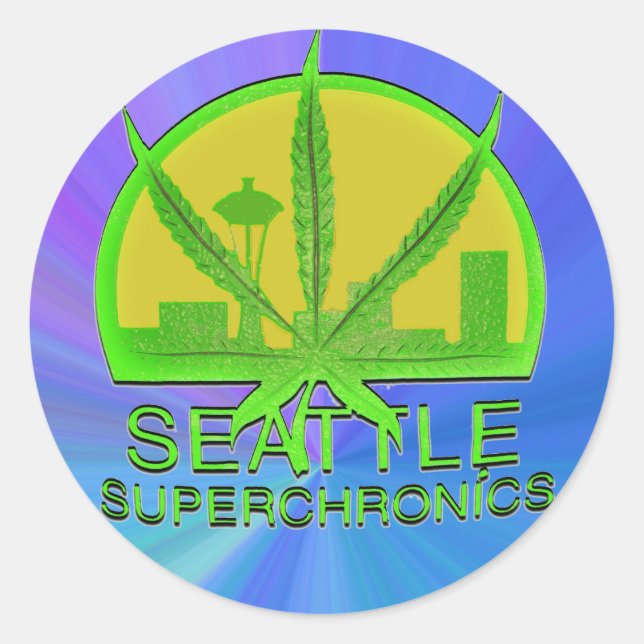 Seattle Superchronics Runder Aufkleber (Vorderseite)