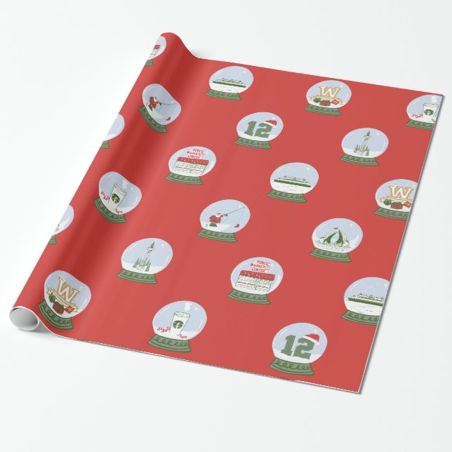 Seattle Themed Holiday Wrapping Paper Geschenkpapier (Ungerollt)