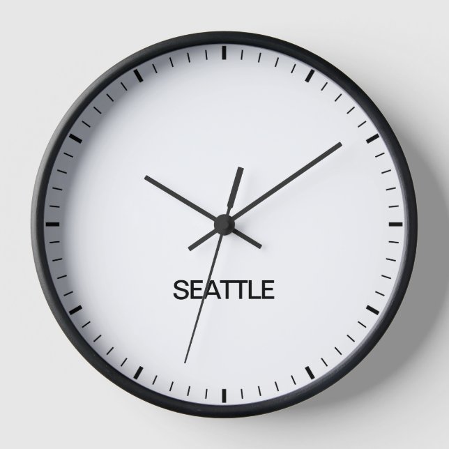 Seattle Time Zone Newsroom Style Uhr (Vorderseite)