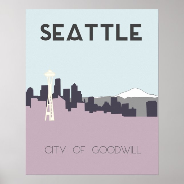 Seattle Travel Poster (Vorne)