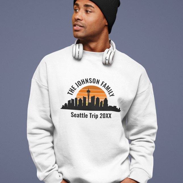 Seattle Trip Skyline Sunset Personalized Sweatshirt (Von Creator hochgeladen)