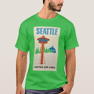 SEATTLE United Airlines Reiseplakat SEATTLE Reise T-Shirt
