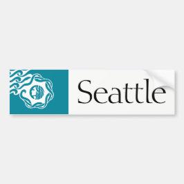 Seattle vereinfachte Stadtflaggen-Autoaufkleber Autoaufkleber